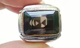 Cincin Monel Batu Natural Smoky Quartz / Kecubung Teh Facet Big Size