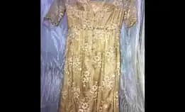 Dress Brukat Gold Preloved