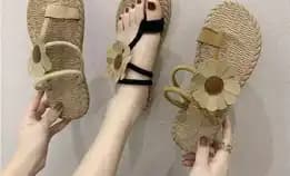 Sandal Etnik Bunga Matahari 