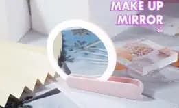 Lampu Led Mirror Cermin Make Up Bulat Dengan Lampu Led / Make Up Led Mirror Standing / Cermin Lipat 