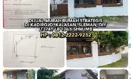 Dijual Murah Rumah Strategis Di Kadirojo, Kalasan, Sleman, Diy. Lt374 / Lb 106,6 Shm Imb