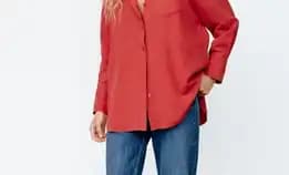 Zara Oversize Linen Blend Shirt 