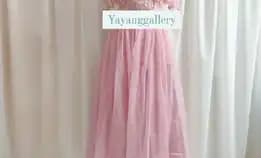 Dress Pink Gown Gaun Cantik Prewedding