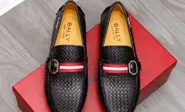 Sepatu Pria Slip On Bally Loafer Cowok Hitam Men Shoes Tanpa Tali