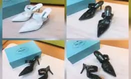 Sandal Heels Runcing Wanita Prada