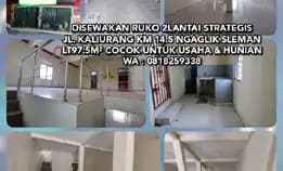 Disewakan Ruko 2lantai Strategis Jl. Kaliurang Km 14.5 Ngaglik Sleman Lt97.5m² Cocok Untuk Usaha 