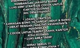 Disewakan Lantai 1 Rukan Puri Kembangan Jakarta Barat Luas 60m² Strategis Cocok Untuk Kantor/Gudang