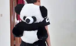 Tas Boneka Panda Ransel Lucu Bahan Bulu Halus Tas Panda Imut Gemoy