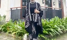 Hbw One Set Batik Outer Rok Lilit Kimono Wanitaoutfit 