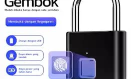 Kunci Gembok Fingerprint Anti Maling