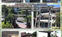 Disewakan Kantor Strategis Di Jl. Bypass Ngurah Rai, Kuta, Badung, Bali. 3lantai Lt1000 Lb1200.Wa : 