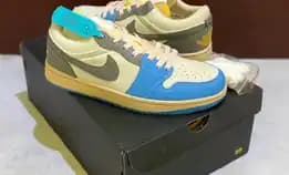 Sepatu Sneakers Nike Air Jordan 1 Tokyo Vintage Unc Grey Low