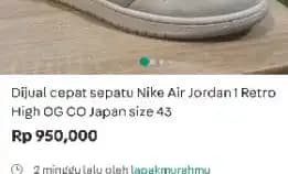 Nike Aj1/Air Jordan Retro High Co Japan Neutral Grey Size40