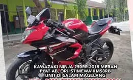 Kawazaki Ninja 250rr 2015 Merah, Plat Ab, Ori Istimewa Km50rb Unit Di Salam Magelang