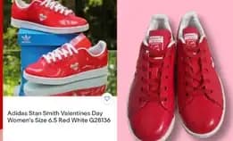 Sepatu Original Adidas Stan Smith Valentines Day Women’S Red White G28136 Size 36 Insole 22cm India