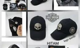 Topi Harley Davidson Logo Skull Bordir Topi Baseball