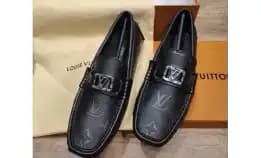 Sepatu Loafers Pria Black Monogram Louis Vuitton Lv