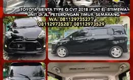 Toyota Sienta Type Q Cvt 2018 (Plat E) Istimewa Unit Di Jl. Peterongan Timur, Semarang