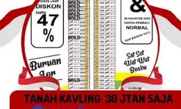 Promo Terakhir Hari Ini  Kavling Viral Kjp Ngemplak Menganti 