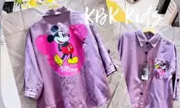 Murah ❗❗Atasan Kemeja/Blouse Anakgambar Mickey Mouse Dan Moschino