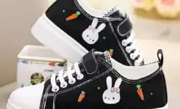 Sepatu Sneaker Anak Motif Tali Prepet Canvas Rabbit 