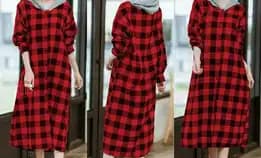 Dress Wanita Hoodie Risa Katun 