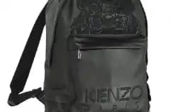 Kenzo Black Leather Tiger Embossed Logo Backpack Kz9bb04