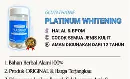 Platinum Whitening Glutathione Kapsul Biru Pemutih Kulit | Capsule Whitening | Pemutih Kulit Wajah D