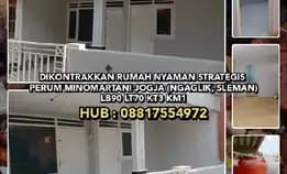 Dikontrakkan Rumah Nyaman Strategis Di Perum Minomartani Jogja (Ngaglik, Sleman)Lb90 Lt70 Kt3 Km1