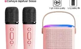 Mini Bluetooth Karaoke Speaker Lucu Portabel Luar Ruangan Speaker Nirkabel Mic Bass Super Karaoke