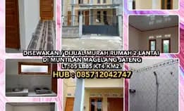 Disewakan / Dijual Murah Rumah 2 Lantai Di Muntilan Magelang Jateng. Lt105 Lb85 Kt4 Km2. 