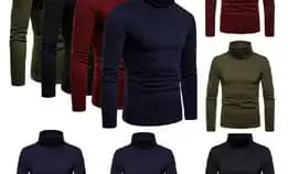 Kaos Rip Kerah Tinggi Pria / Kaos Turtleneck Pria Lengan Panjang / Kaos Pria Lengan Panjang