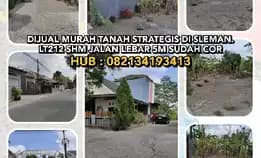 Dijual Murah Tanah Strategis Di Sleman.Lt212 Shm Jalan Lebar 5m Sudah Cor.H: 082134193413>> 