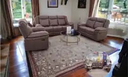 Sofa Set Winchester Recliner Fabric Coklat 