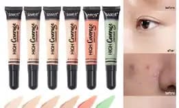 Saniye [Bpom] Concealer Waterproof Wajah Full Coverage Color Corrector Merah Concealer Dengan R1072