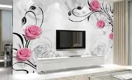 Pasang Wallpaper Dinding 3d Custom Toko Jual Dan Pesan Hordeng Murah Rollerblind Vertikal Blind