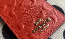 Coach Id Lanyard In Red Embossed Metal Logo (C73602)