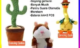 Talking Hamster Toys Mainan Anak Bisa Bicara Boneka Peniru Suara Mainan Bayi Mainan Dancing Kaktus