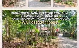 Dijual Murah Tanah Strategis 598m² Shm Daerah Temon, Kulonprogo, Diyakses Mudah Dkt Fasum/Sekolahan