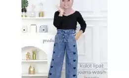 Promo ❗❗Kulot/Celana  Jeans Panjang Anak Tanggung Variasi Bordir Love...