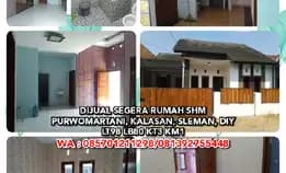 Dijual Segera Rumah Shm Di Purwomartani, Kalasan, Sleman, Diy.Lt98 Lb80 Kt3 Km1.Wa: 085701211298