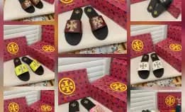 Sandal Tory Burch New Large Rhinestones Flat Slippers Wanita