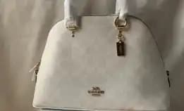 Coach Katy Satchel In Signature Canvas -White  (F2558)