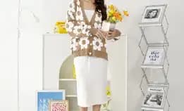 Cardigan Rajut Flower Daisy