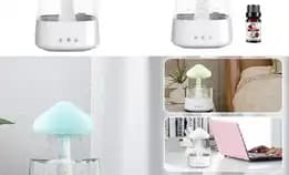 Runny Diffuser Humidifier Awan Hujan 450ml Dengan Lampu Led 7warna