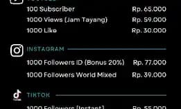 Follower Ig,Tiktok & Subscriber Youtube