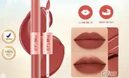 Pinkflash 2 In 1 Double Effect Lipstik Ombrelips Liquid Matte Velvet Lipstick Lightweight High Pigme