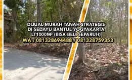 Tanah Dijual : Dijual Murah Tanah Strategis Di Sedayu Bantul Yogyakarta. Lt1000m² (Bisa Beli Separuh