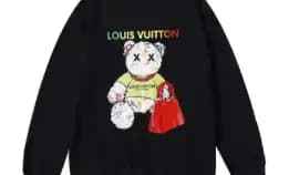 Sweater Pria Black Louis Vuitton Lv New Motif