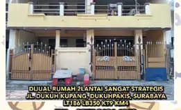 Dijual Rumah 2lantai Sangat Strategis Jl. Dukuh Kupang, Dukuhpakis, Surabaya. Lt186 Lb350 Kt9 Km4